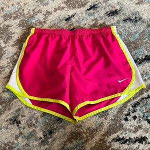 🍀 3/$30 Nike dri-fit, pink yellow and white athletic shorts